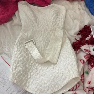 Amanda Uprichard White Textured Dress